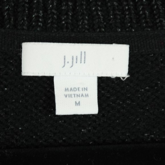 J Jill Black and Silver Sparkly‎ Crew Neck Sweater Size Medium - Picture 5 of 8